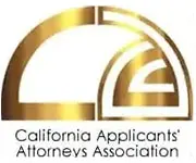 A gold colored logo for the california applicants ' attorneys association.