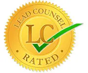 A gold seal that says lead counsel rated